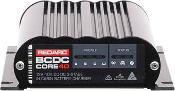 Autobarn Redarc battery charger in-cabin 12-24v 40a dc/dc solar/lithium offer