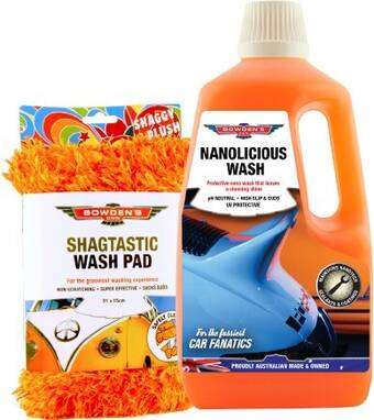Autobarn Bowden's own nanolicious wash 2l & shagtastic wash pad 21cm x 15cm offer