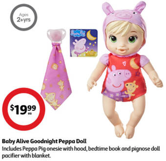 Coles Baby Alive Goodnight Peppa Doll offer