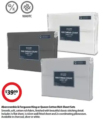 Abercrombie & Ferguson King or Queen Cotton Rich Sheet Sets