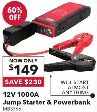 Jaycar Electronics 12V 1000A Jump Starter & Powerbank offer