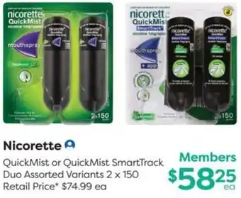 Nicorette QuickMist or QuickMist SmartTrack Duo