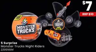 Toymate 5 Surprise Monster Trucks Night Riders offer