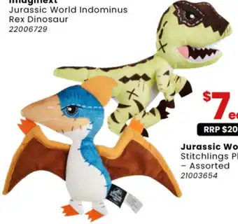 Toymate Jurassic World Stitchlings Plush offer