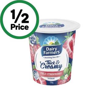 Woolworths Dairy farmers thick & creamy yoghurt pot 150g – from the fridge offer