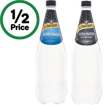 Woolworths Schweppes soft drinks or mixer varieties 1.1 litre offer