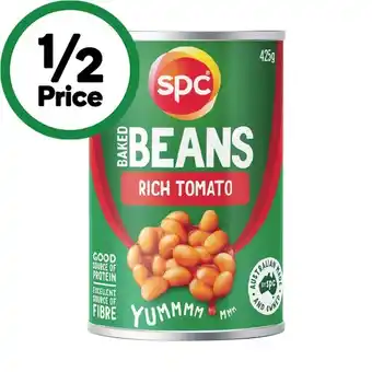 Woolworths Spc baked beans or spaghetti 420-425g offer