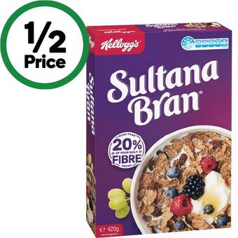 Woolworths Kellogg’s sultana bran 420g offer