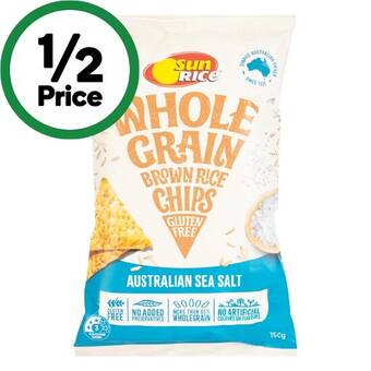 Woolworths Sunrice brown rice chips 150g – from the health foods aisle offer