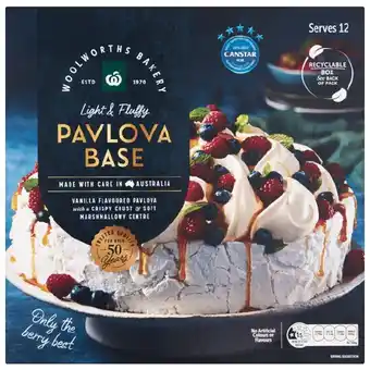 Woolworths Woolworths pavlova base offer