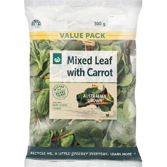 Woolworths Woolworths australian baby leaf with carrot 300g pack offer