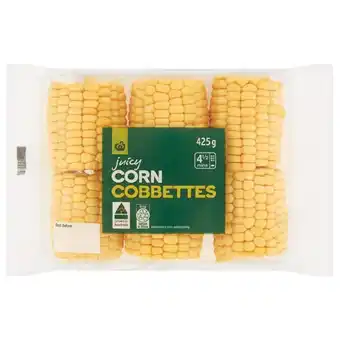 Woolworths Australian corn cobbettes 425g pack offer