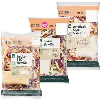 Woolworths Woolworths smokey bbq slaw kit 450g, classic slaw kit 500g or american style slaw kit 450g offer
