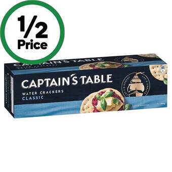 Woolworths Captain’s table water crackers 125g offer