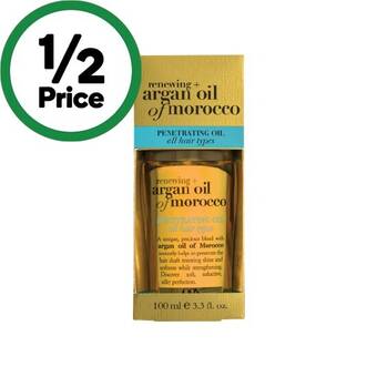 Woolworths Ogx argan oil penetrating hair oil 100ml offer
