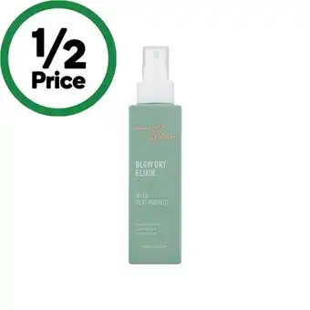 Woolworths Thanks to nature blow dry elixir with heat protect 150ml offer