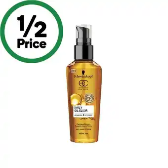Woolworths Schwarzkopf extra care daily oil elixir 100ml offer