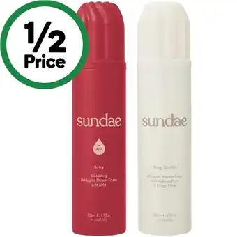 Woolworths Sundae whipped shower foam 265ml offer