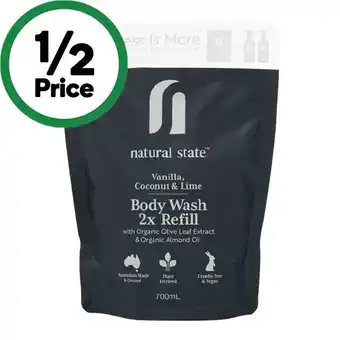 Woolworths Natural state body wash refill 700ml offer
