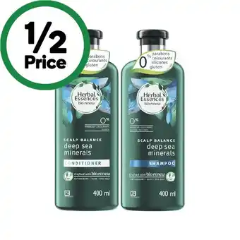 Woolworths Herbal essences shampoo or conditioner 400ml offer