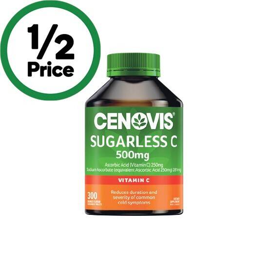Cenovis sugarless vitamin c chewable 500mg tablets pk 300 offer at