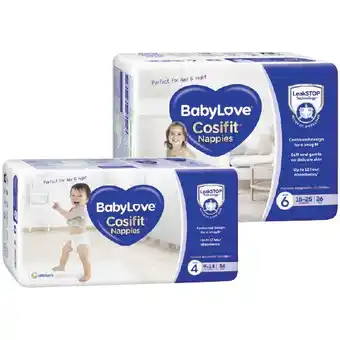 Woolworths Babylove cosifit nappies pk 26-48 offer