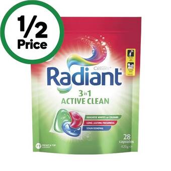 Woolworths Radiant laundry capsules pk 28 offer
