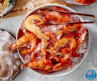 Coles Coles thawed jumbo cooked black tiger prawns offer