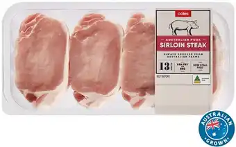 Coles australian pork sirloin steak 500g