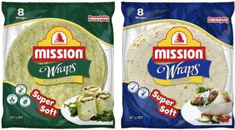 Coles Mission wraps 8 pack 567g offer
