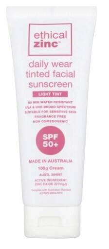 Coles Ethical zinc daily wear tinted facial sunscreen spf50+ 100g^ offer