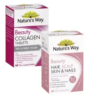 Nature's way beauty collagen or hair, scalp, skin & nails tablets 60 pack^