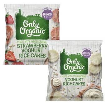 Coles Only organic yoghurt or strawberry yoghurt rice cakes 30g offer