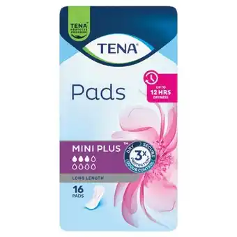 Tena pads mini plus length incontinence pads 16 pack