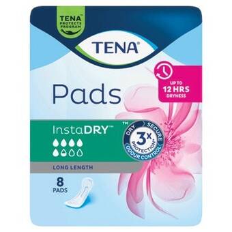Coles Tena insta dry long length incontinence pads 8 pack offer