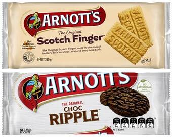 Coles Arnott's scotch finger or choc ripple biscuits 250g offer