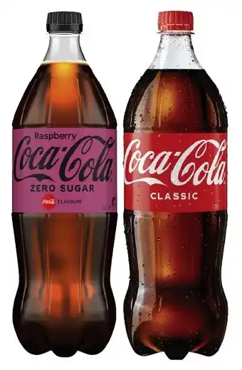 Coles Coca-cola, fanta or sprite soft drink 1.25 litre offer