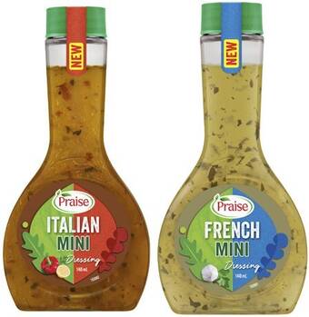 Coles Praise mini dressing 140ml offer
