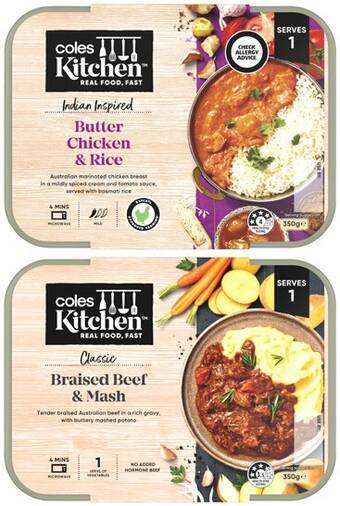 Coles Coles kitchen meals 350g offer
