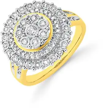 Prouds 9ct gold two tone diamond ring offer