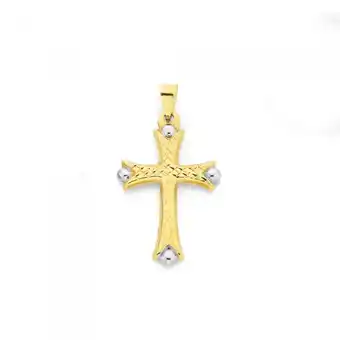 Prouds 9ct gold two tone celtic cross pendant offer