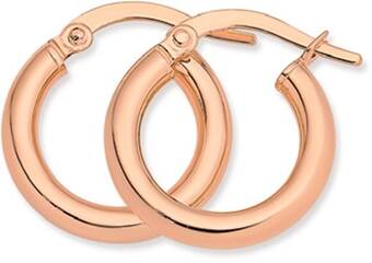 Prouds 9ct rose gold 2.5x10mm polished hoop earrings offer