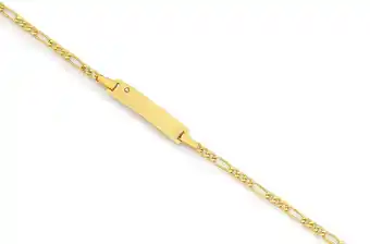 Prouds 9ct gold 16cm hollow figaro diamond-set i.d. bracelet offer