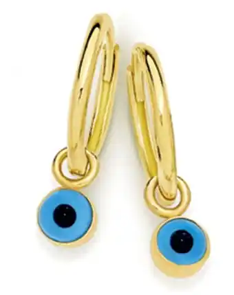 Prouds 9ct gold evil eye drop huggie earrings offer