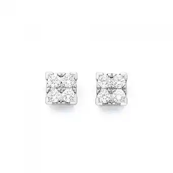 9ct white gold diamond stud earrings