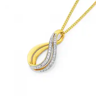 Prouds 9ct gold diamond twist pendant offer