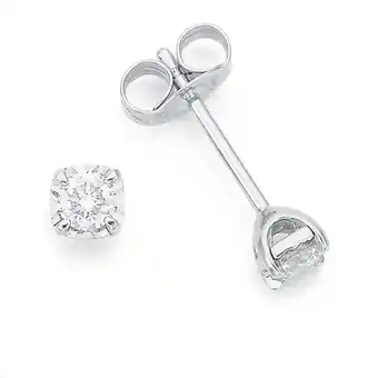 9ct white gold diamond stud earrings