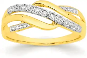 Prouds 9ct gold diamond crossover ring offer