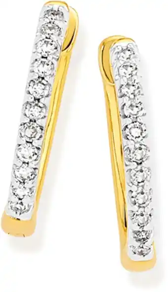 Prouds 9ct gold diamond hoop earrings offer