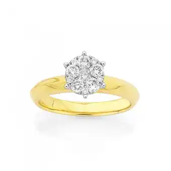 Prouds 9ct gold diamond cluster ring offer